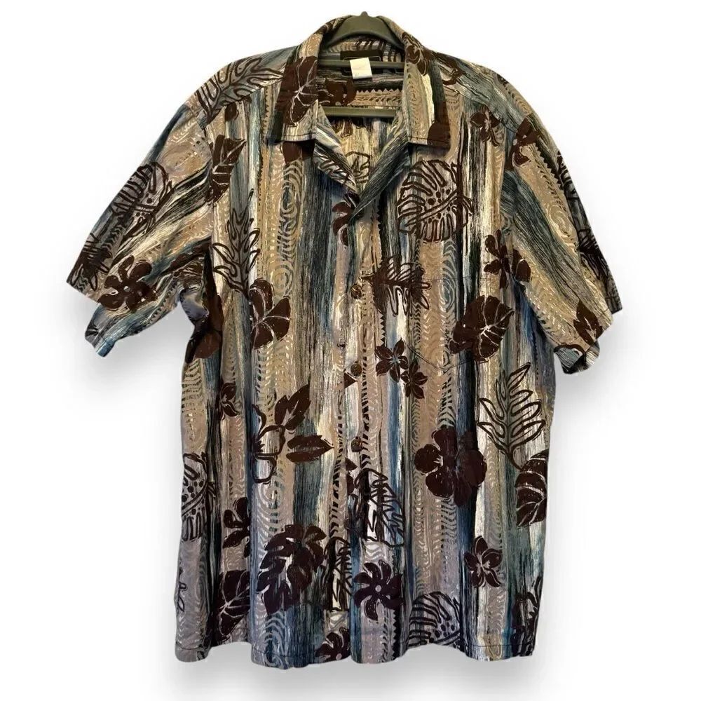 Vintage Hawaiian Flavor Floral Aloha Hawaiian Shirt 2XL